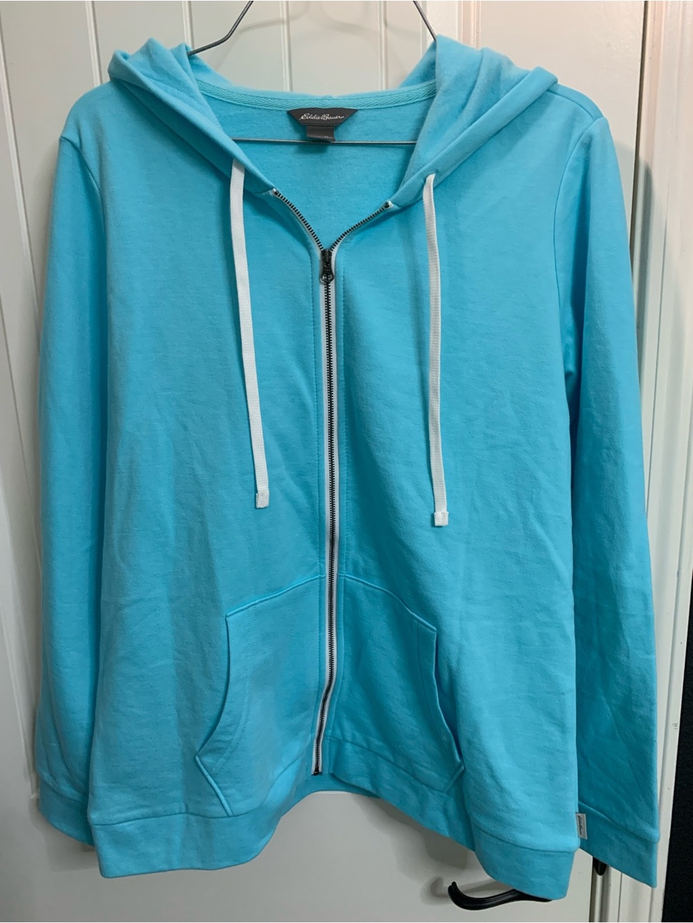 Eddie Bauer Sky Blue Full Zip Hoodie Sweatshirt Women’s Size M